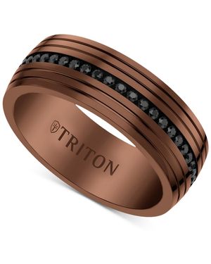 Triton Black Sapphire Low Dome Comfort Fit Wedding Band (1-1/6 Ct. T.w. - Brown
