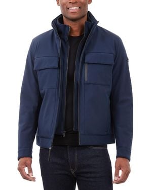 Michael Kors Pocket Polyester Soft Shell Jacket - Blue