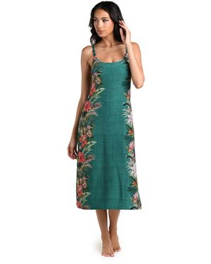 La Blanca Courtyard Palms Floral-print Midi Swim Coverup Dress - Green