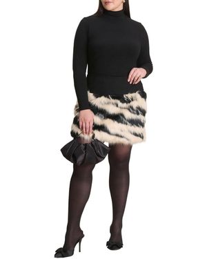 Eloquii Plus Size Faux Fur Mini - Black