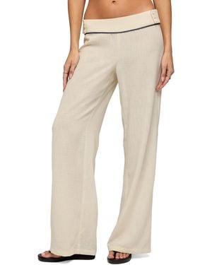 Edikted Dorine Contrast Woven Pants - Natural