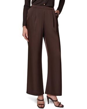 Donna Karan Petite High-rise Wide-leg Satin Pants - Brown