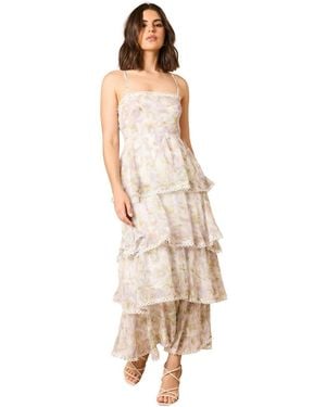 Oasis Tiered Spaghetti Strap Maxi Dress - Natural