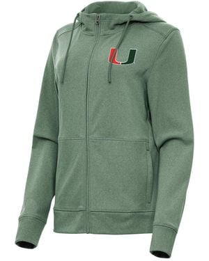 Antigua Miami Hurricanes Seeker Full-zip Hoodie - Green