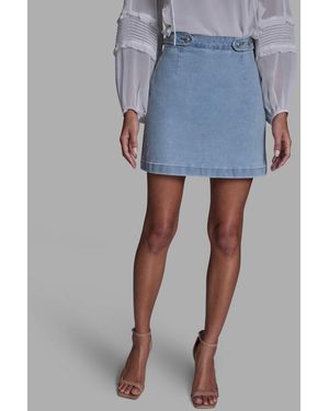 BCBGMAXAZRIA Button Waist Mini Skirt - Blue