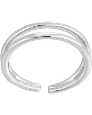 Adornia Plated Double Line Adjustable Toe Ring - Metallic