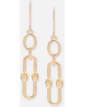 Anne Klein Tone Metal Ball Link Chain Drop Earrings - Natural