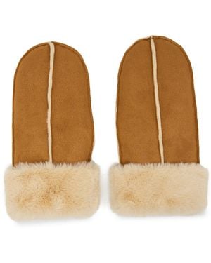 Steve Madden Polyester Fur Mittens - Brown