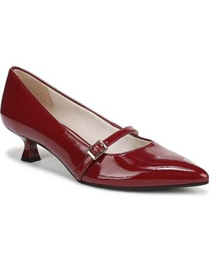 LifeStride Madelyn Mary Jane Pointed Toe Kitten Heel Pumps - Red