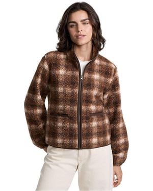 Lands' End Print Boucle Fleece Jacket - Brown