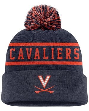 Nike Virginia Cavaliers Pom-top Cuffed Knit Beanie - Blue