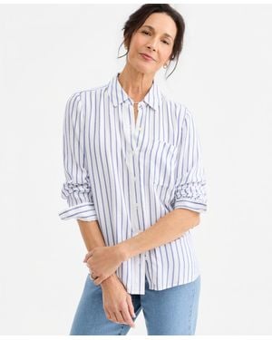 Style & Co. Striped Perfect Shirt - White