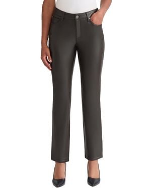 Jones New York High Rise Elastic Waistband Pants - Black
