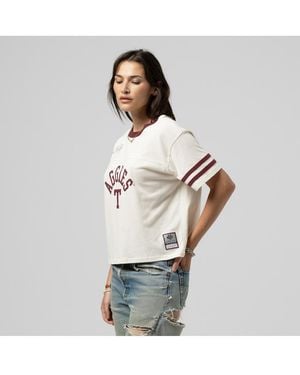 Mitchell & Ness Texas A&m aggies Cropped Ringer T-shirt - White