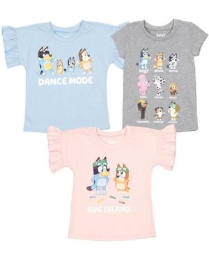 Bluey Toddler| Child Bingo And Friends 3 Pack Graphic T-shirts - Blue