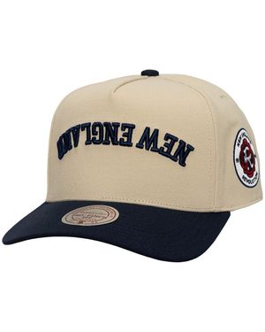 Mitchell & Ness Cream/navy New England Revolution Upside Down Pro Pinch Snapback Hat - Multicolor