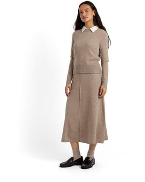 Chinti & Parker Wool & Cashmere Cropped Sporty Sweater - Natural