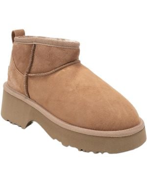 Forever & Always Shoes Ary Leather Platform Boot - Natural