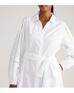 UNIVERSAL STANDARD Plus Size Yuli Stretch Poplin Shirtdress - White