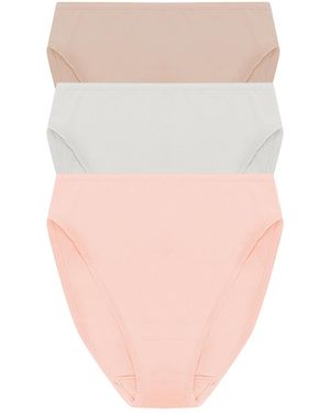 Natori Bliss Bare Cotton High Cut Brief 3-pack - White