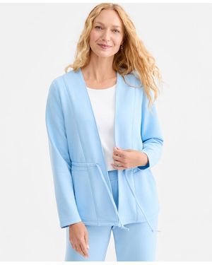 Style & Co. Luxlounge Fleece Jacket - Blue