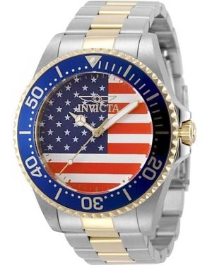 INVICTA WATCH Pro Diver 50417 45mm Quartz Watch Gold And Steel Bracelet - Blue
