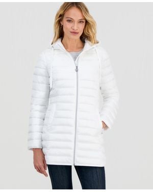 Michael Kors Michael Packable Hooded Puffer Coat - White