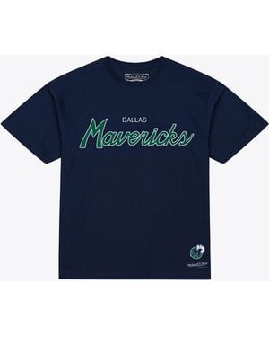 Mitchell & Ness Dallas Mavericks Wordmark T-shirt - Blue
