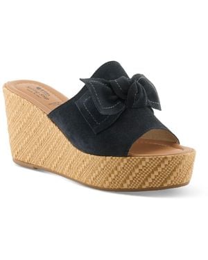 Spring Step Ellyn-woven Wedge - Blue
