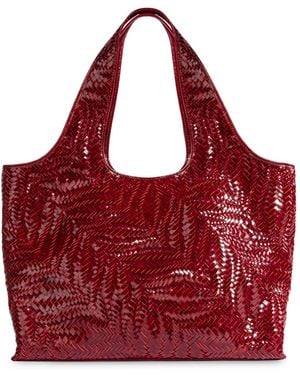 Sam Edelman Charli Woven Extra-large Leather Tote Handbag - Red
