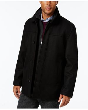 London Fog Wool-blend Layered Car Coat - Black