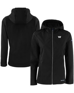 Cutter & Buck Washington Commanders Evoke Eco Softshell Full-zip Hoodie Jacket - Black