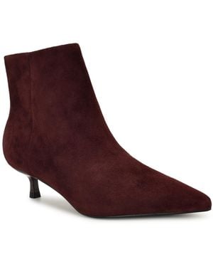 Nine West Turrel Suede Pointy Toe Dress Booties - Brown
