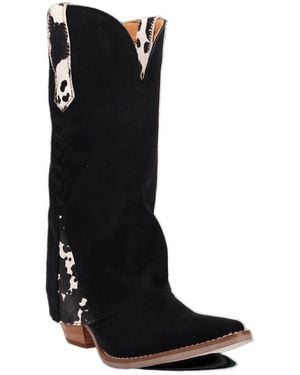 Dingo Wild Thang Suede Snip-toe Western Boots - Black