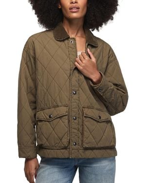 Lucky Brand Short Corduroy Quilted Jacket - Green