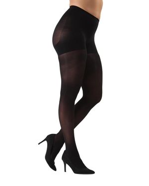 Memoi Semi-opaque Firmfit Control Top Tights Mo-840 - Black
