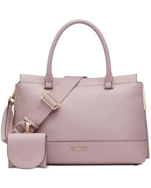 Calvin Klein Bianca Triple Compartment Convertible Satchel - Pink