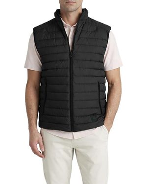 Level 7 Essential Metro Duck Down Mock-neck Slim-fit Vest - Black