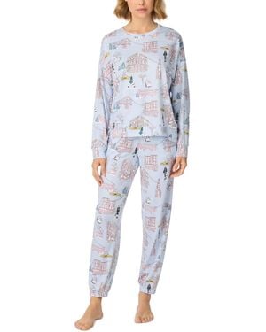 DKNY Jersey Knit Long-sleeve Top And jogger Pants - Blue