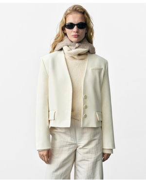 Mango Structured Cropped Jacket - Natural