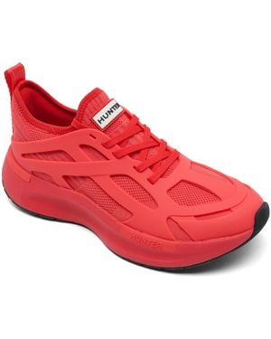 HUNTER Tulip Round-toe Lace-up Casual Sneakers From Finish Line - Red