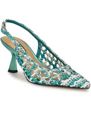 Nine West Madalene Pointy Toe Slingback Dress Pumps - Blue