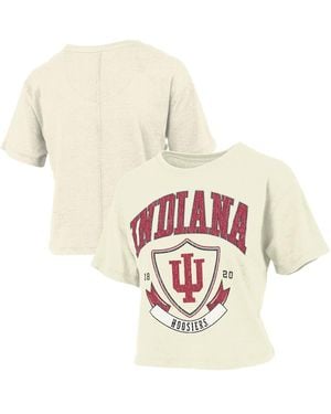 Pressbox Indiana Hoosiers Buckler Vintage Cropped T-shirt - White
