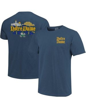 Image One And Notre Dame Fighting Irish Hyper Local Celtic Tartan Campus T-shirt - Blue
