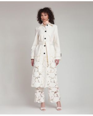 Avec Les Filles Spread Collar Jacket - White