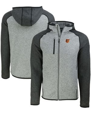 Cutter & Buck Heather Charcoal/heather Gray Baltimore Orioles Mainsail Full-zip Hooded Jacket