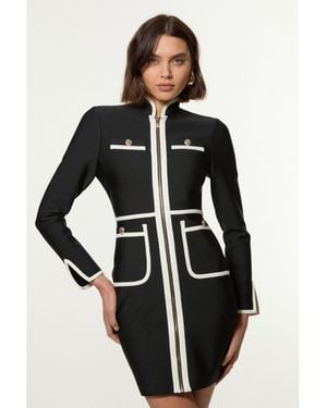 Karen Millen Bandage Military Knit Dress - White