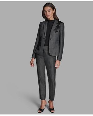 BCBGMAXAZRIA Novelty Notch Collar One-button Jacket - Gray