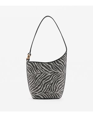 Mango Large Zebra-print Bucket Bag - White