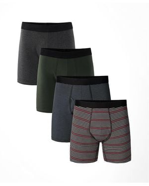Pact Everyday Extended Boxer Brief 4-pack Made With Organic Cotton - Black